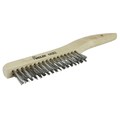 Weiler Hand Wire Scratch Brush. .012 Fill, Shoe Handle, 2 x 17 Rows 44062